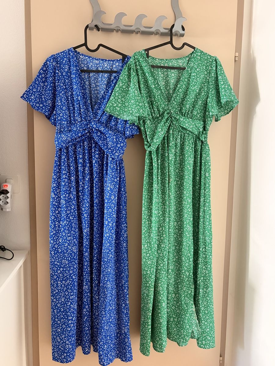 Vestiti: Kleid Blumenmuster Blau Grün Grösse M  – Usato da St.Gallen venduto da rg4shi