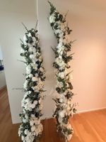 Künstliche Blumen Girlanden 2 Stk. Weiss Grün