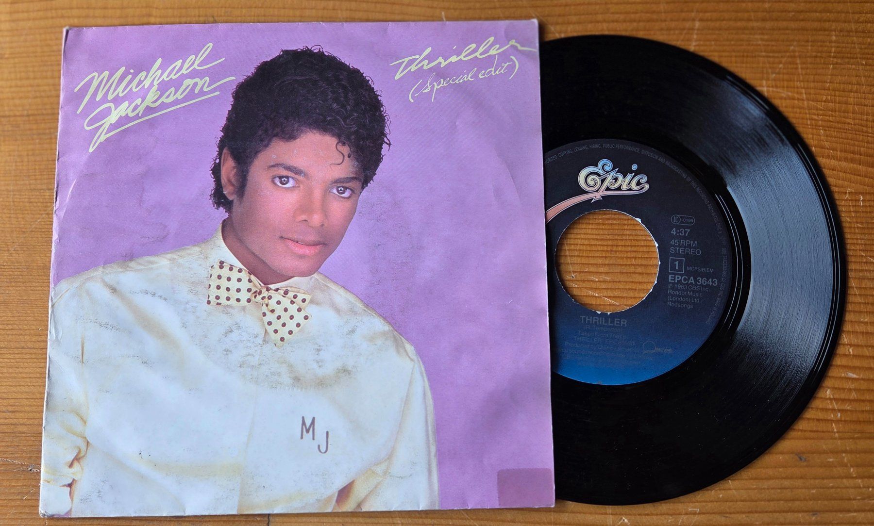 Schallplatten: MICHAEL JACKSON, Thriller,  7"Single, TOP! – Gebraucht aus Kreuzlingen von Cdschlumpf