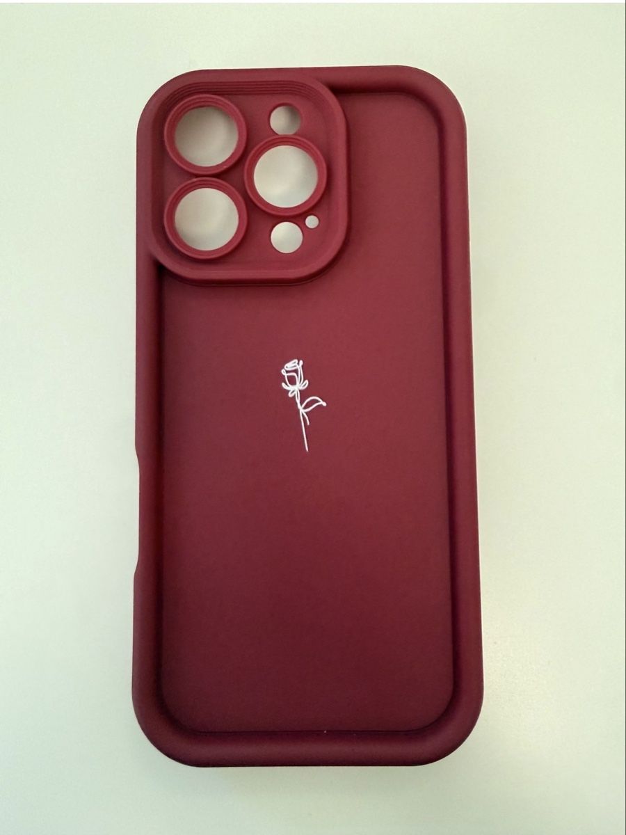 Apple Cover & Protezioni schermo: Handyhülle dunkelrot Rose iPhone 16 Pro neu – Nuovo (secondo la descrizione) da Buchrain venduto da mel_8xc2