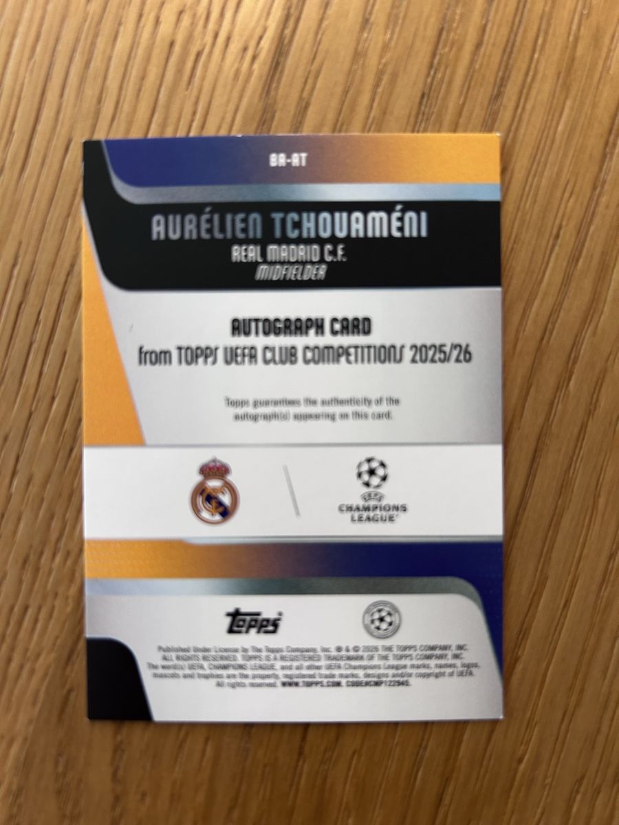 Topps Carte collezionabili: Topps Real Madrid C.F. Aurélien Tchouameni – Nuovo (secondo la descrizione) da Ibach venduto da Expert_Group 1