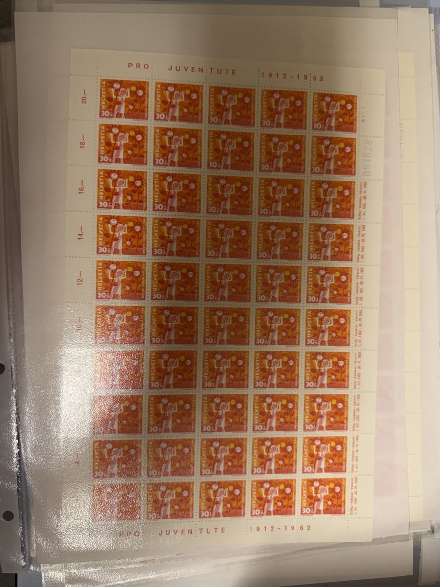 Alle Briefmarken:  Pro Juventute  Bogen Satz 1962 Postfrisch  – Neu (gemäss Beschreibung) aus Murgenthal von Tina_4055 3