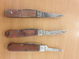 3x Alte Vintage Armee Suisse Wenger  Sackmesser