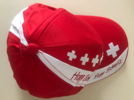 Rot - weisse Schweizer Fan Cap mit Kreuzen Gr L für WM  NEU