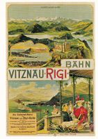 VRB Vitznau Rigi Bahn    AK  Repro altes Plakat  Zahnradbahn