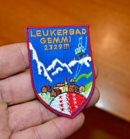 VINTAGE Badge LEUKERBAD GEMMI nos ST. GALLER STICKEREI