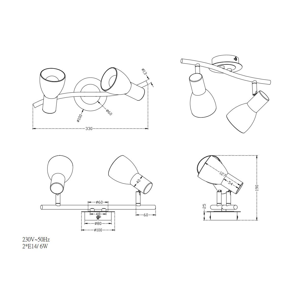 Lampade: LED Deckenleuchte, Strahler, Messing – Nuovo (secondo la descrizione) da Kreuzlingen venduto da Smart-Light 3