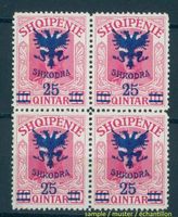 ALBANIEN, 25 a 10Q, 1920 VIERERBLOCK POSTFRISCH!