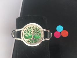 Aromatherapie Armband Edelstahl mit Lederband Gr. S