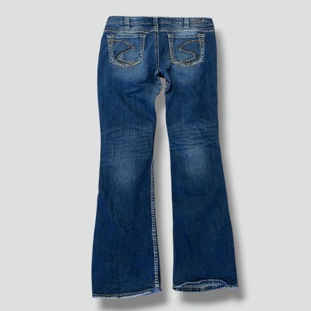 Silven y2k bootcut wide leg jeans vintage stickerei hose