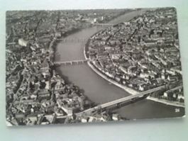 Basel die vier Rheinbrücken Fliegeraufnahme