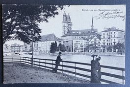 AK Zürich von der Bauschanze gesehen