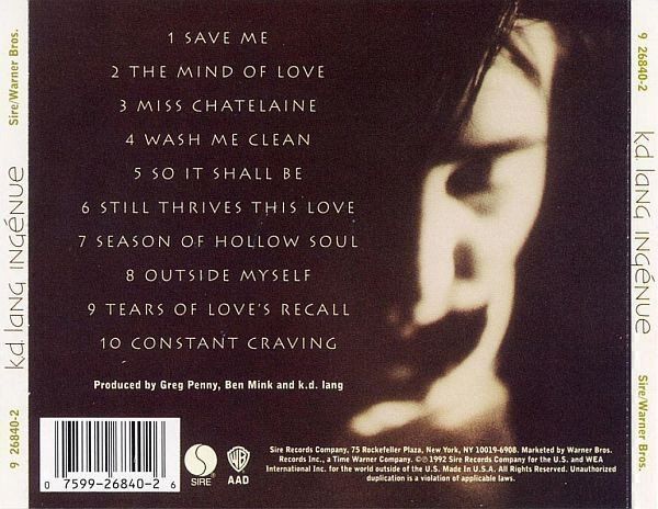 CDs: k.d. lang – Ingénue – Gebraucht aus Zürich von Raz88 2