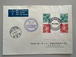 Flugpost Nationale Briefmarken Ausstellung Aarau 1938