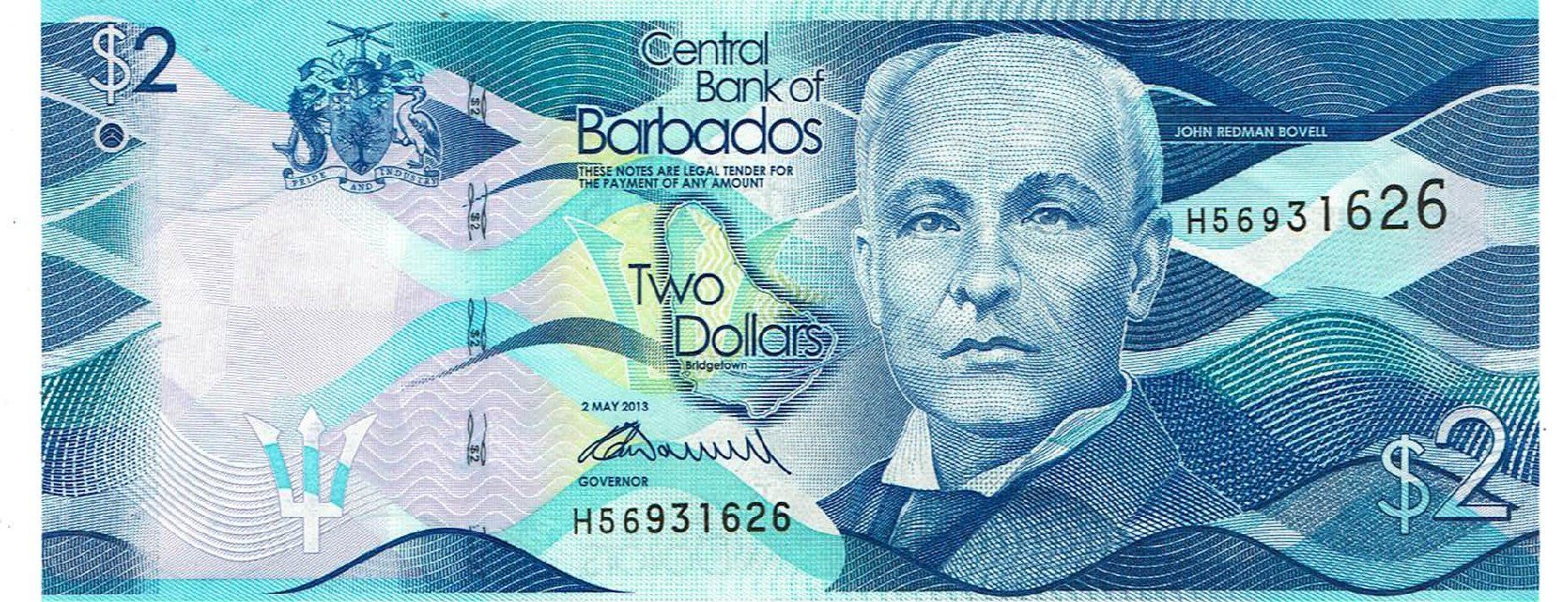Banconote: Barbados 2 Dollars 2013 P-73a UNZ – Nuovo (secondo la descrizione) da Steffisburg venduto da ber_8htf
