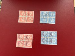 4er Block Sätze mit Ausgabetag Stempel 1959 Europa