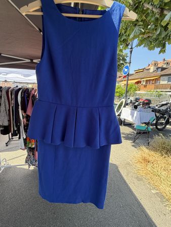 Robe peplum bleue roi sans manches – Taille XS