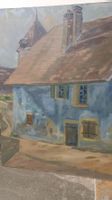 Gemälde altes Bauernhaus, Öl auf Karton, signiert