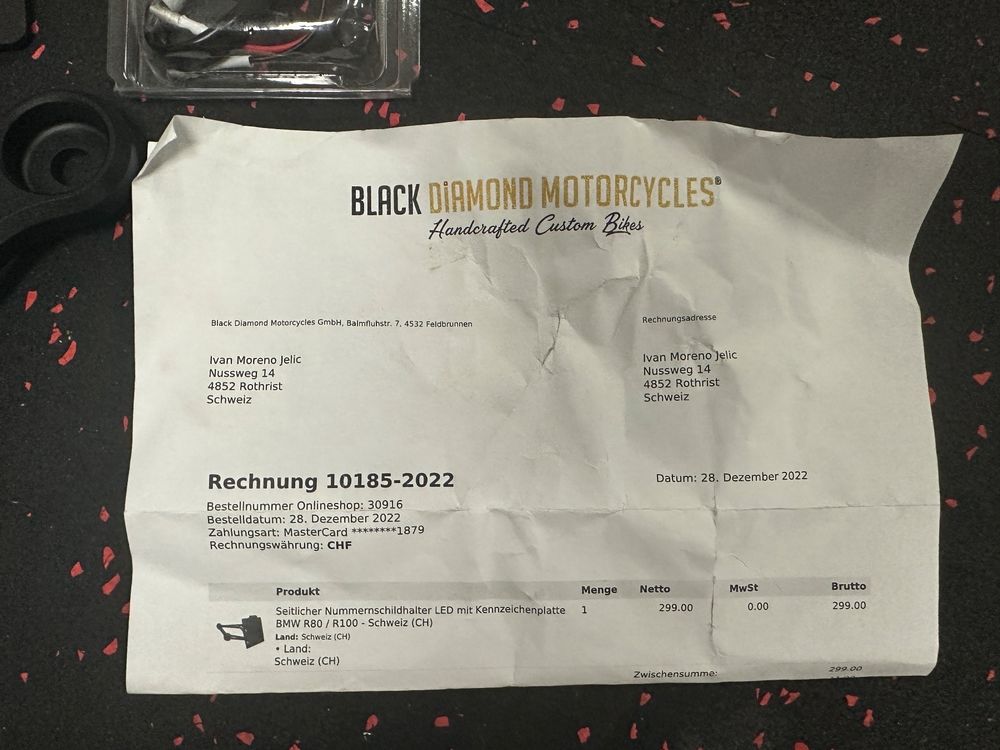 Black Diamond Motorcycles®  Nummernschildhalter LED BMW R100