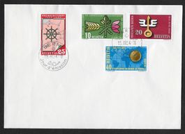 1954: Werbe Serie FDC Nr.316-319 Stempel französisch Berne