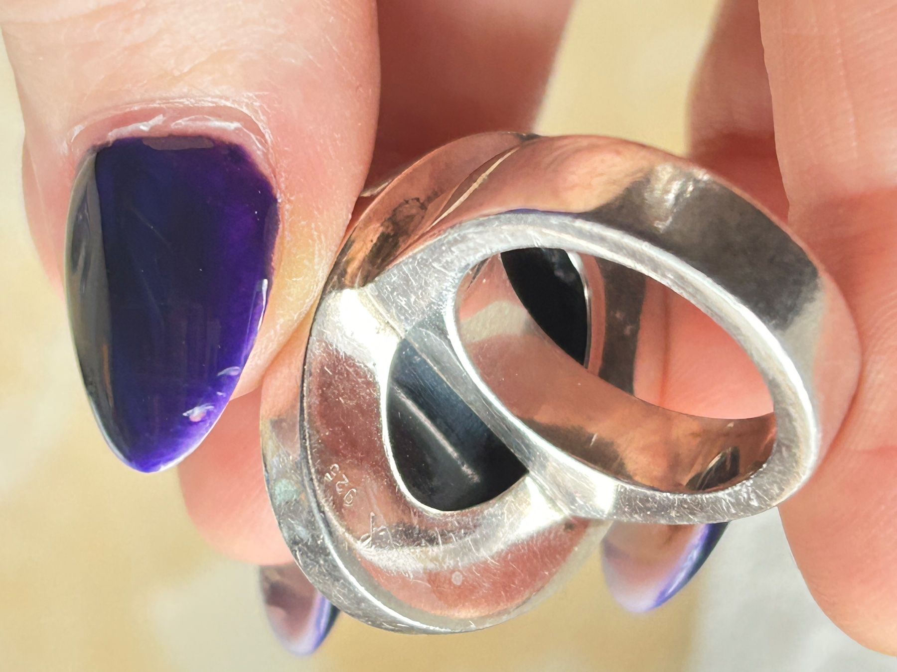 Anelli: Grosser Onyx Ring Silberfassung (Grösse 55) – Usato da Laufen venduto da belleskulptur 5