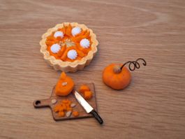 Handmade Kürbiskuchen Set für Puppenhaus