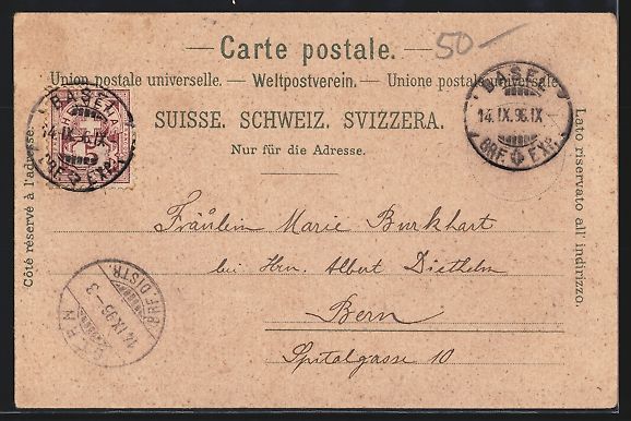 Cartoline postali: Litho Basel, Strassburger Denkmal, Total – Usato da Berlin venduto da bartko-reher 1