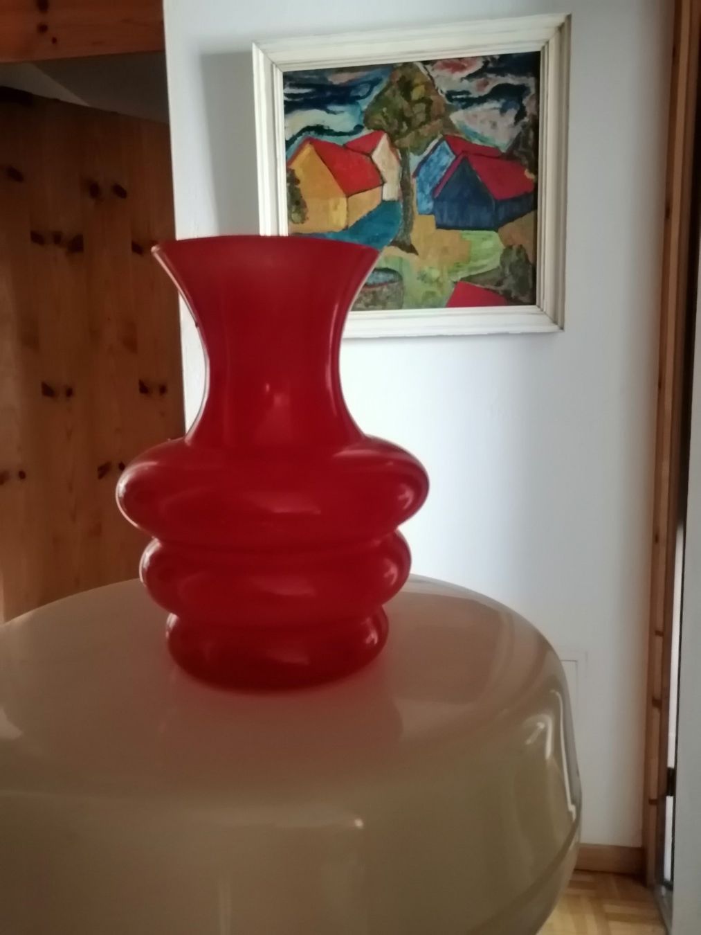 Midcentury Vase rot, typisches Design, Vintage, Retro, rar (Gebraucht ...