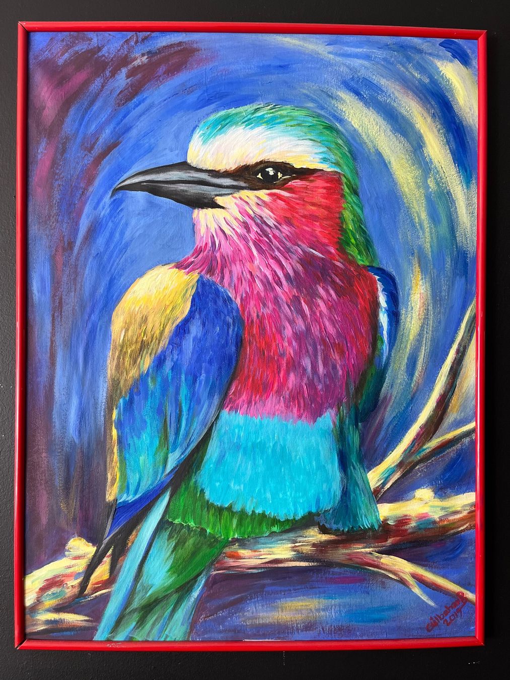 Dipinti: Tableau peint oiseaux de paradis – Usato da Fribourg venduto da chlittra