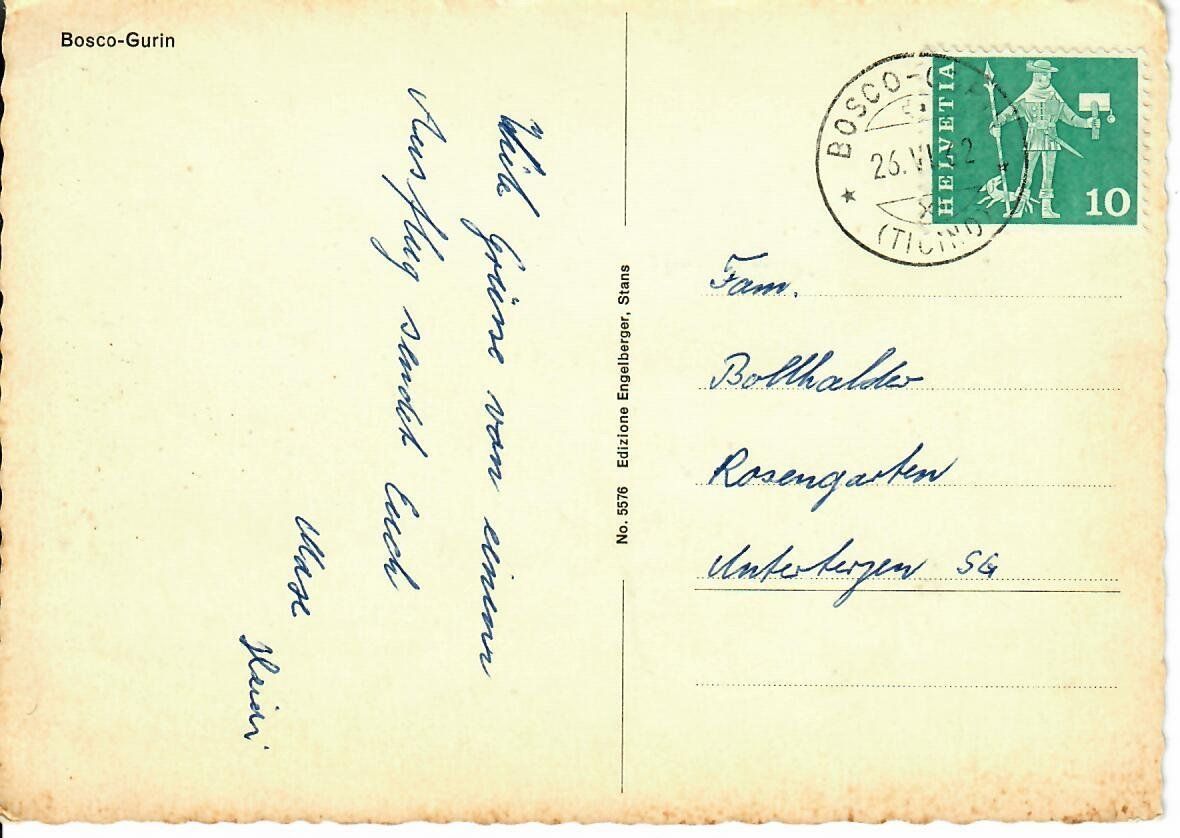 Cartoline postali: Bosco - Gurin – Usato da Hochdorf venduto da Ziegel-16 1