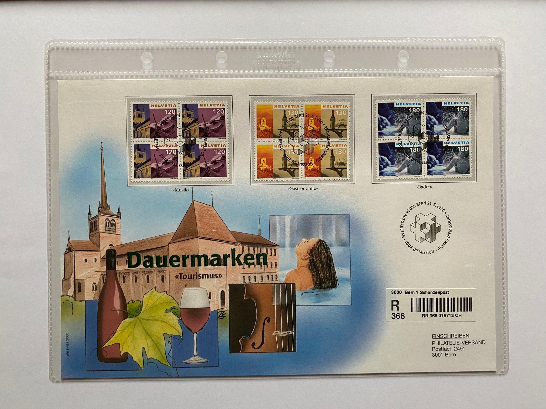 Tutti i francobolli: FDC Grossbrief Dauermarken Tourismus 2000 ET – Nuovo (secondo la descrizione) da Kirchenthurnen venduto da Scherzengel