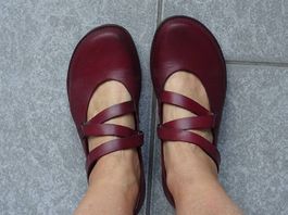 Lederschuhe Ballerina wein rot