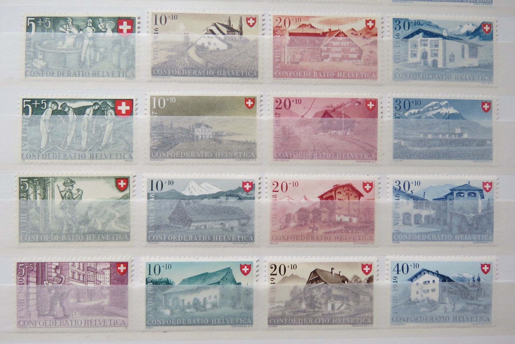 Tutti i francobolli: Sammlung PP 1938-1949 postfrisch ** komplett - SBK: 152.-. – Nuovo (secondo la descrizione) da Brunnen venduto da Kumari 3