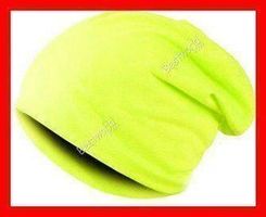 Beanie Mütze Kappe Cap LEUCHTGELB Hut Winter Cap Hat Ski