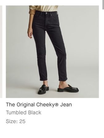Everlane Cheeky Jeans, Grösse 25, Tumbled Black