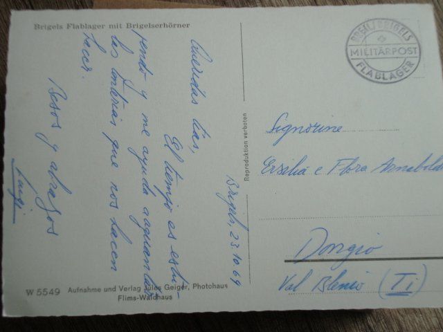 Cartoline postali: Brigels Flablager mit Brigelserhörner. Postkarte – Usato da Thun venduto da Gaad1961 1