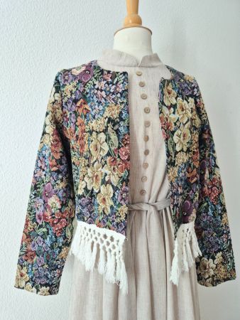 JACKE L 40 FRANSEN,  TOP ZU JEANS ROCK HOSE KLEID DRESS