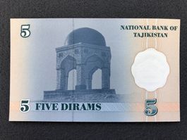 Tadschikistan 1999 - Tajikistan - 5 Diram UNC