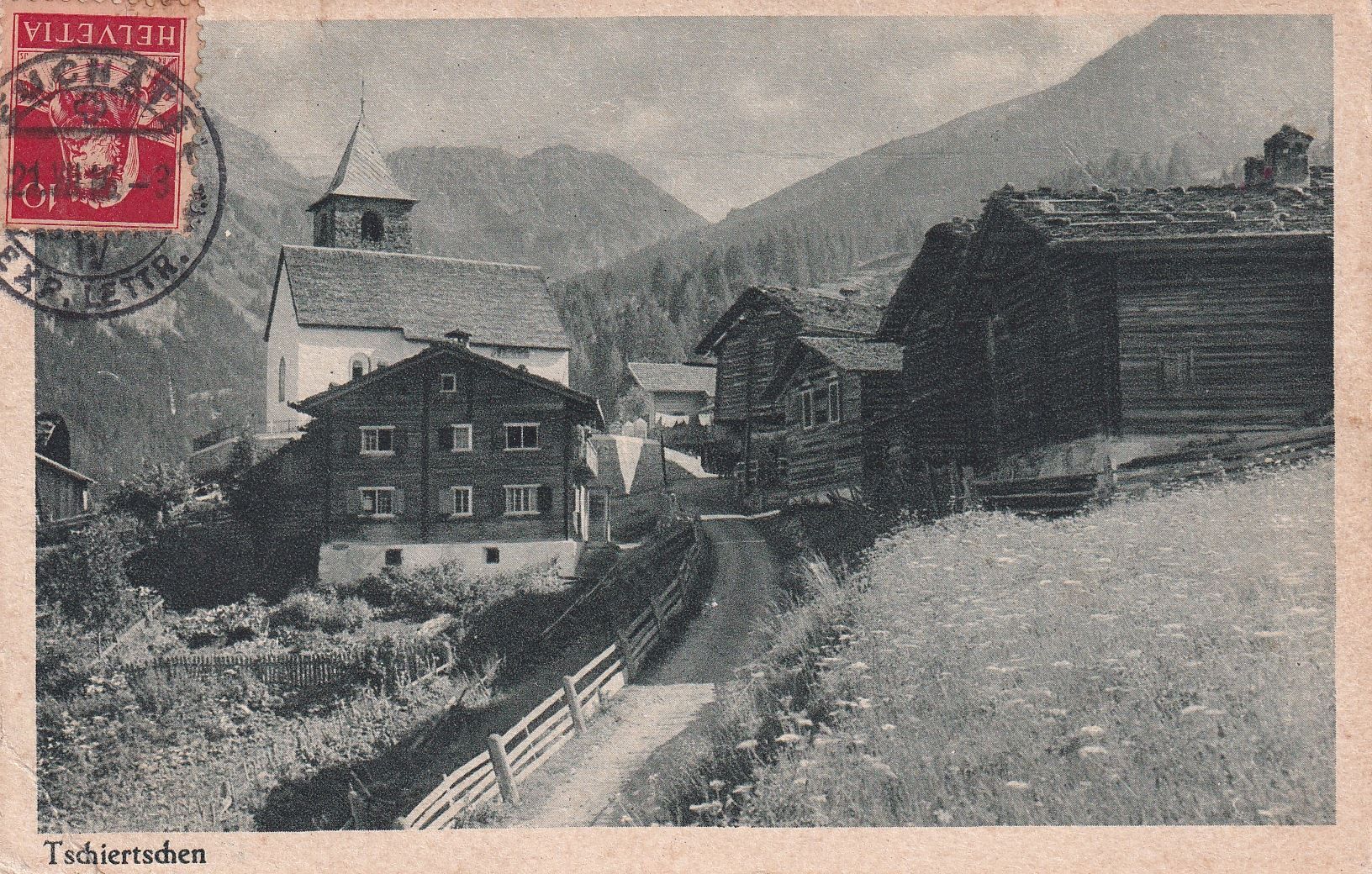 Cartoline postali: Tschiertschen  GR            um 1916 – Usato da Brig venduto da Valcards54