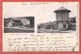 Chexbres la Gare et Magasin Décosterd-Corboz - Bahnhof 1902