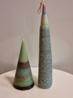 2 Vintage Deko Kerzen Retro Set