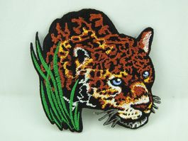 LEOPARD - Aufnäher - Aufbügler - Stickerei - 8,5x8,5cm