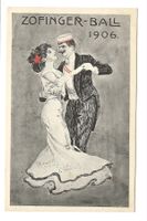 Studentenkarte - Zofinger-Ball - Tanzpaar - 1906