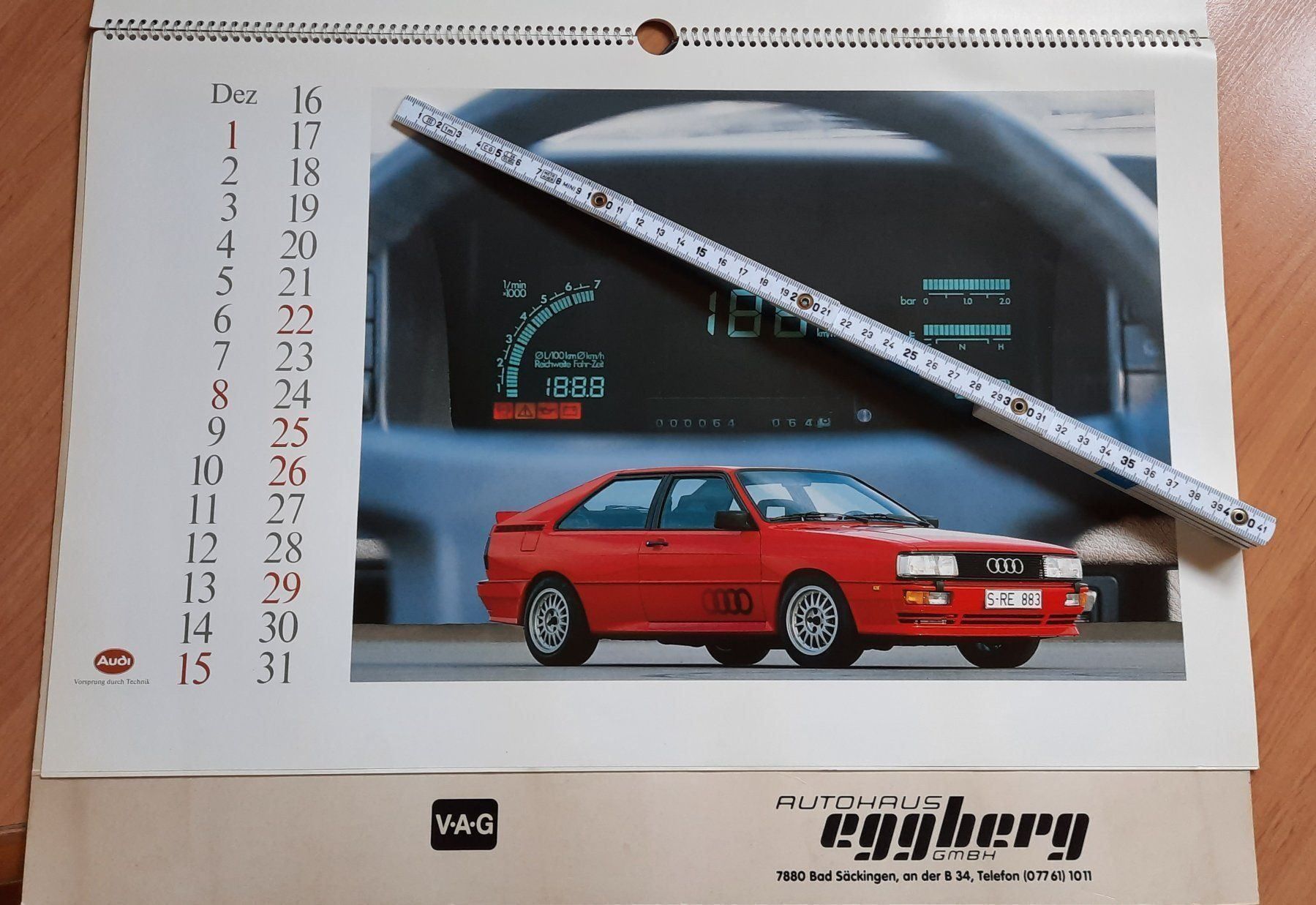 Kalender: Audi Auto Kalender 1985 Quattro – Gebraucht aus Hedingen von Zwackul 3