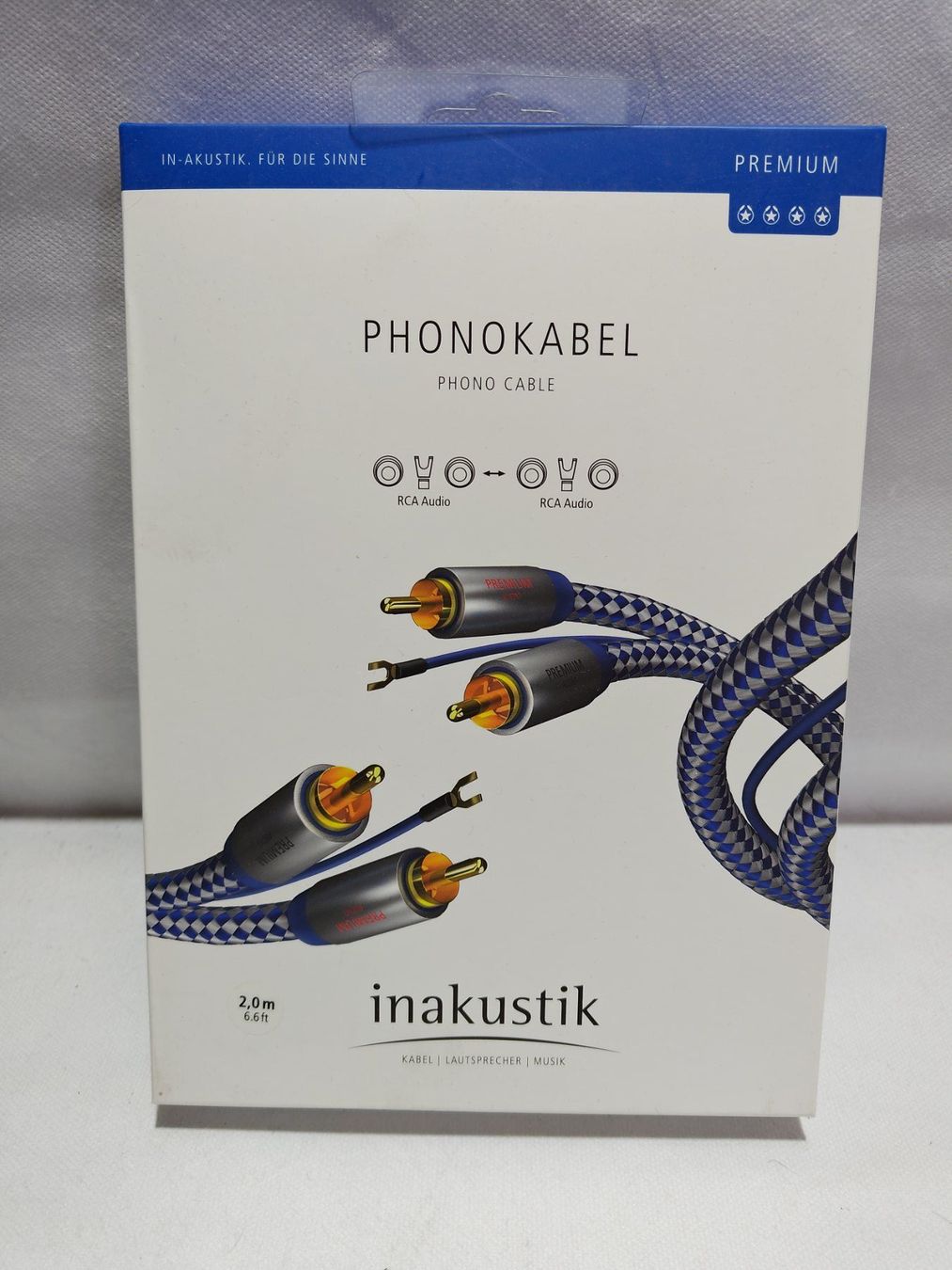 Inakustik Cavi: Câble phono inakustik Premium 2,0m neuf – Nuovo e nell'imballaggio originale da Courtemaîche venduto da Atelier.tech-Market