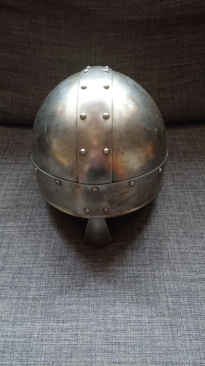 Mittelalter Helm German Sallet | LARP & SCA | Stahl Silber | Halloween Kostüm