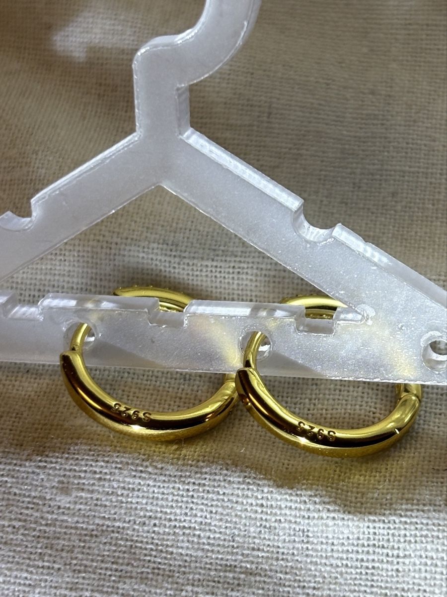 Orecchini pendenti & Orecchini a lobo: Creole earrings gold plated 925 silver hoops – Nuovo (secondo la descrizione) da Nyon venduto da My_wardrobe 5