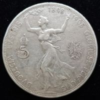 Österreich 60estes Jubiläums 5 Kronen 1848-1908 24gr.