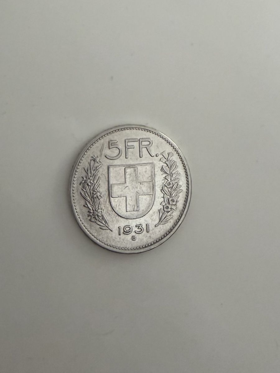 Tutti le monete: 5 Franken Silbermünze, 1931, – Usato da Oberentfelden venduto da Aidan1981