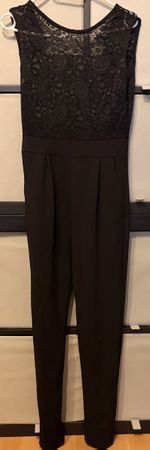Jumpsuit schwarz Spitze Grösse S Made in Italia 95% Polyeste